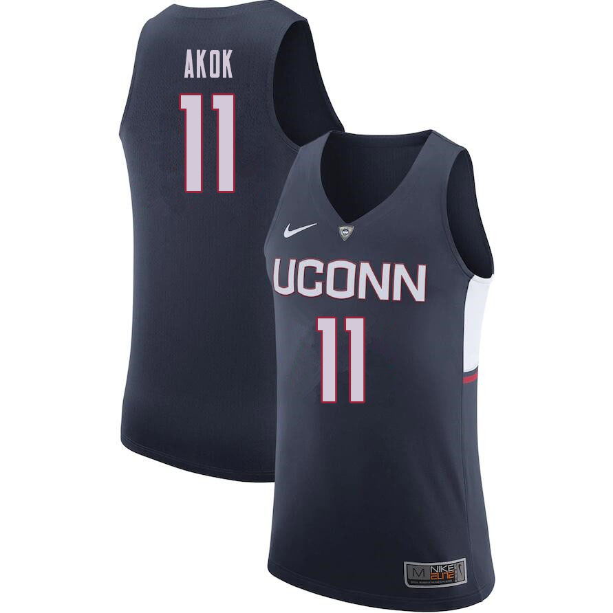 Men #11 Akok Akok Uconn Huskies College Basketball Jerseys Sale-Navy - Click Image to Close